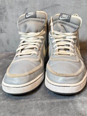Nike High Top Sneakers Grey White Leather Retro Vintage Men’s Shoes size 14